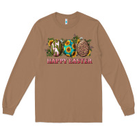 Toasted Coconut Happy Easter With Western Eggs And Sunflowers Long Sleeve Tee - RanaPortraitStore