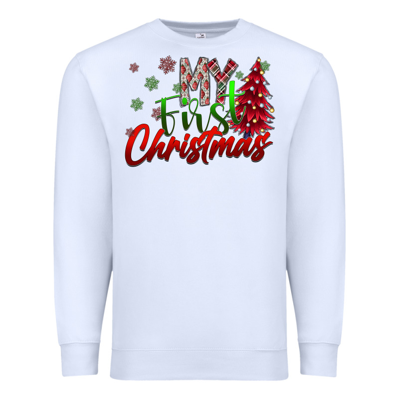 My First Christmas Premium Sweatshirt by SublimationCraftShop | Teevron