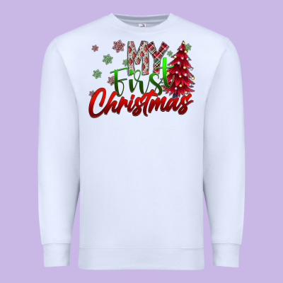 My First Christmas Premium Sweatshirt Designed By Sublimationcraftshop