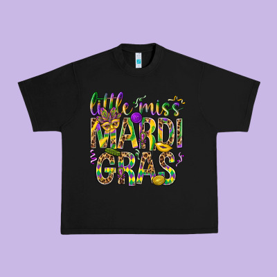 Little Miss Mardi Gras Urban Heavy Tee Designed By Nancycooperartshop