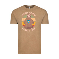 Vintage Coffee inhale coffee exhale love sloth namaste yoga lover Vintage Tee - linhVisuals
