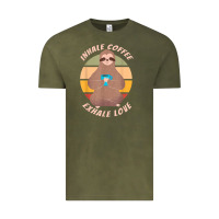 Vintage Olive inhale coffee exhale love sloth namaste yoga lover Vintage Tee - linhVisuals