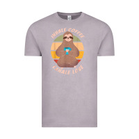 Vintage Zinc inhale coffee exhale love sloth namaste yoga lover Vintage Tee - linhVisuals