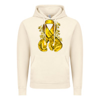 Vintage Artic Childhood Cancer yellow ribbon with boxing gloves Vintage Hoodie - NancyCooperArtShop
