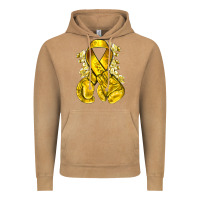 Vintage Camel Childhood Cancer yellow ribbon with boxing gloves Vintage Hoodie - NancyCooperArtShop