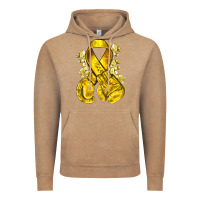 Vintage Coffee Childhood Cancer yellow ribbon with boxing gloves Vintage Hoodie - NancyCooperArtShop