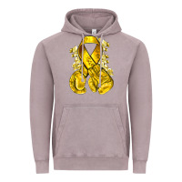Vintage Zinc Childhood Cancer yellow ribbon with boxing gloves Vintage Hoodie - NancyCooperArtShop