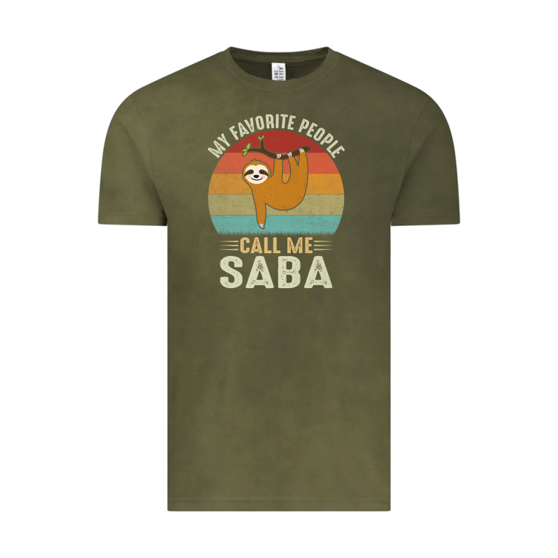 Mens My Favorite People Call Me Saba Cute Sloth Lover Grandpa Premium Vintage Tee by linhVisuals | Teevron