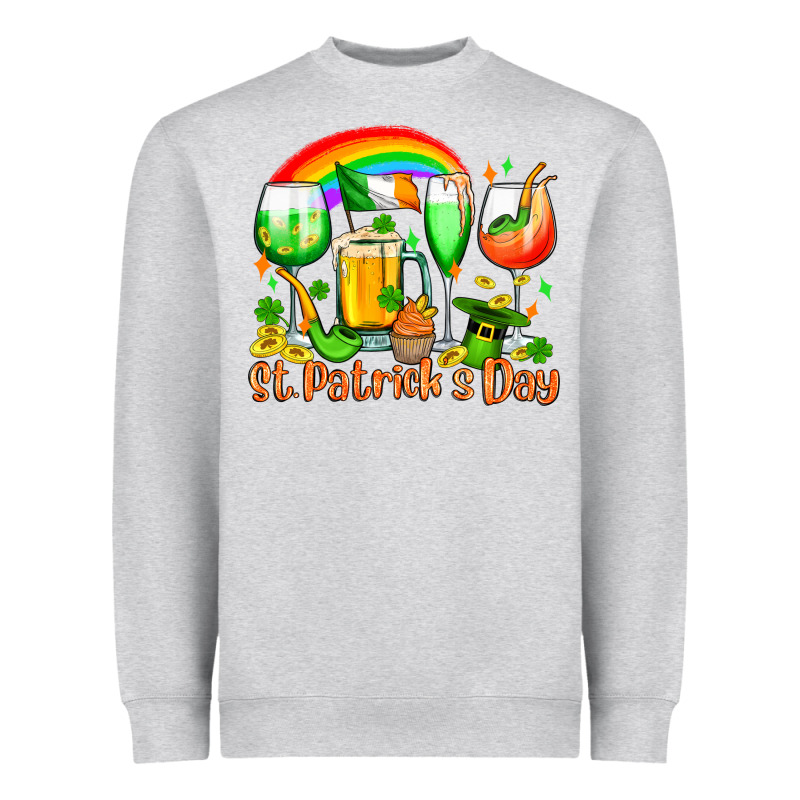 St. Patrick's Wine Glasses Heavyweight Sweatshirt by OliviaCreatesArt | Teevron