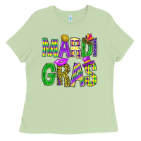 Matcha Mardi Gras Carnaval Masks Tumbler Ladies Tee - BundleAndBundleShop