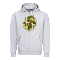 Heather Grey camouflage patch 5 Zipper Hoodie - BundleAndBundleShop