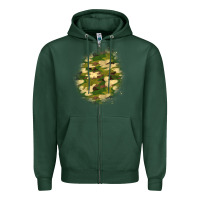Sports Green camouflage patch 5 Zipper Hoodie - BundleAndBundleShop