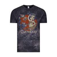 Cloud Black cuphead cala maria airplane attack t shirt Vintage Tee - linhVisuals