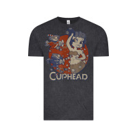 Vintage Black cuphead cala maria airplane attack t shirt Vintage Tee - linhVisuals