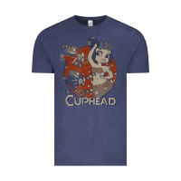Vintage Denim cuphead cala maria airplane attack t shirt Vintage Tee - linhVisuals