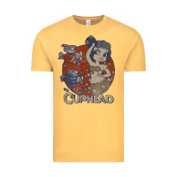 Vintage Mustard cuphead cala maria airplane attack t shirt Vintage Tee - linhVisuals