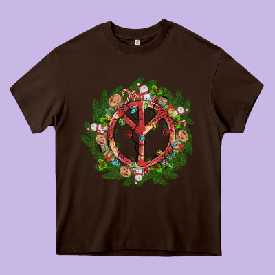 Christmas Peace Heavy Core Tee Designed By Maliassmallbusiness