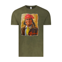 Vintage Olive geronimo apache warrior native american t shirt Vintage Tee - linhVisuals