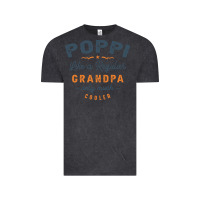 Vintage Black Mens Poppi Like a Regular Grandpa Funny Fathers Day Vintage Tee - linhVisuals