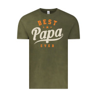 Vintage Olive Mens Best Papa Ever Funny Fathers Day Vintage Tee - linhVisuals