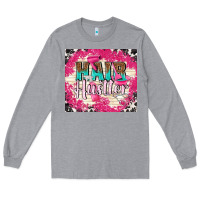 Heather Grey hair hustler with elements Long Sleeve Tee - TumblerDesignByShophia