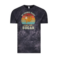 Cloud Black womens my favorite people call me sugar cute sloth lover grandma Vintage Tee - linhVisuals