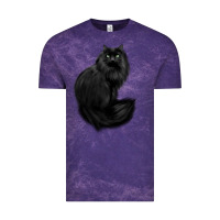 Cloud Purple black cat Vintage Tee - linhVisuals
