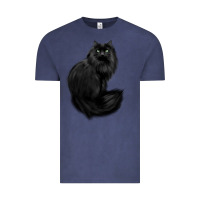 Vintage Denim black cat Vintage Tee - linhVisuals
