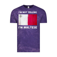 Cloud Purple i'm not yelling i'm maltese shirt  malta flag t shirt Vintage Tee - linhVisuals