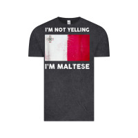 Vintage Black i'm not yelling i'm maltese shirt  malta flag t shirt Vintage Tee - linhVisuals