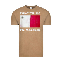 Vintage Coffee i'm not yelling i'm maltese shirt  malta flag t shirt Vintage Tee - linhVisuals