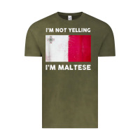 Vintage Olive i'm not yelling i'm maltese shirt  malta flag t shirt Vintage Tee - linhVisuals