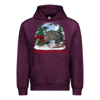 Mauve Wine greetings of the season y'all with armadillo Urban Hoodie - BarkalooDesign