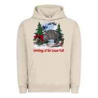 Pigment French Oak greetings of the season y'all with armadillo Urban Hoodie - BarkalooDesign