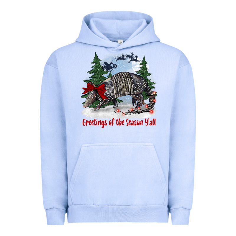Greetings Of The Season Y'all With Armadillo Urban Hoodie by BarkalooDesign | Teevron