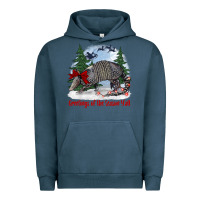 Pigment Midnight Navy greetings of the season y'all with armadillo Urban Hoodie - BarkalooDesign