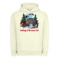 Pigment Pistachio greetings of the season y'all with armadillo Urban Hoodie - BarkalooDesign
