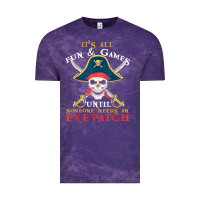 Cloud Purple it's all fun & games until someone needs an eyepatch pirate t shirt Vintage Tee - linhVisuals
