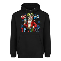 Black ho ho ho im loaded Heavyweight Hoodie - CowhideDigitalArt