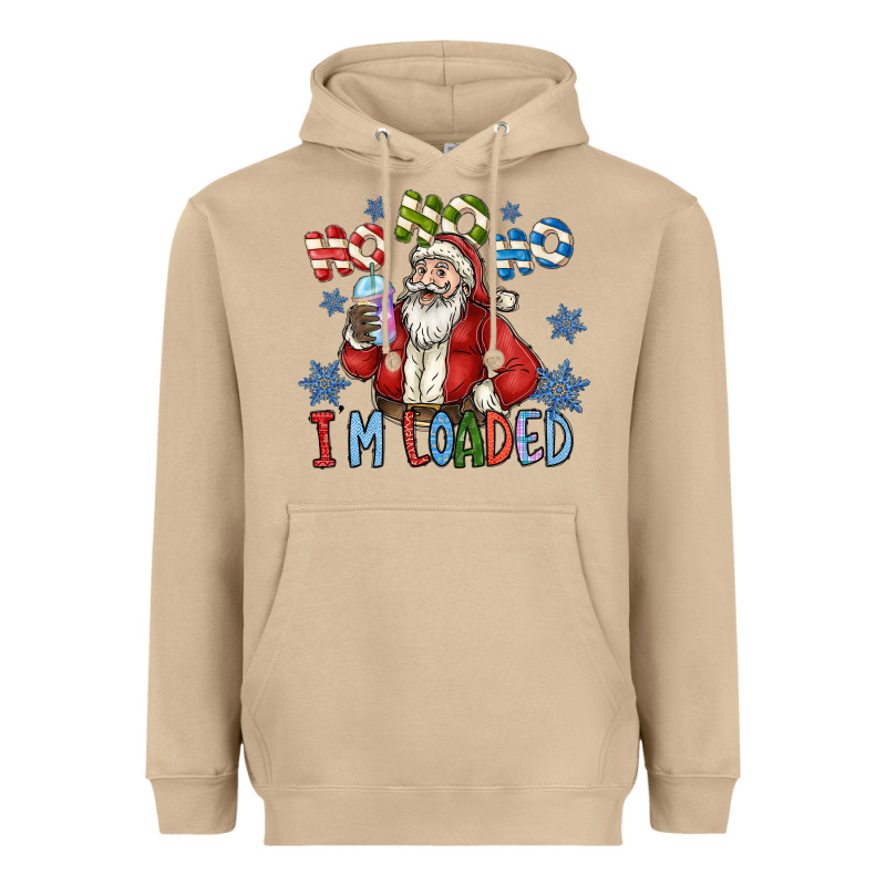 Ho Ho Ho Im Loaded Heavyweight Hoodie by CowhideDigitalArt | Teevron