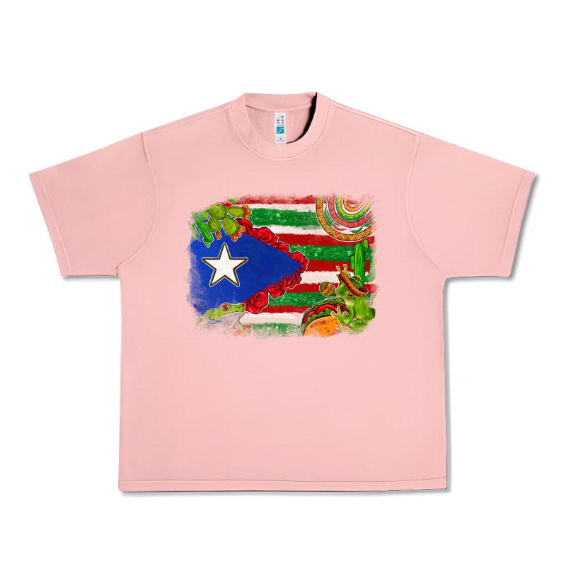 Mexico And Puerto Rico Flag Urban Heavy Tee by texasbilliewilder | Teevron