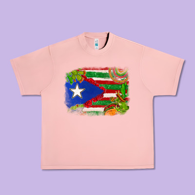 Mexico And Puerto Rico Flag Urban Heavy Tee Designed By Texasbilliewilder