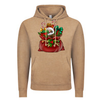 Vintage Coffee Chrismas Santa claus bag Vintage Hoodie - NancyCooperArtShop