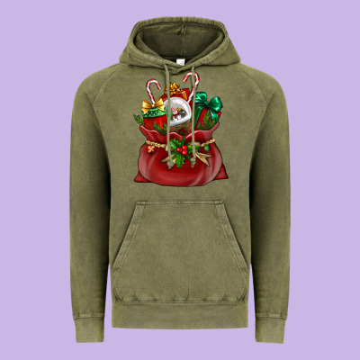 Chrismas Santa Claus Bag Vintage Hoodie Designed By Nancycooperartshop