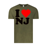 Vintage Olive i love nj Vintage Tee - linhVisuals