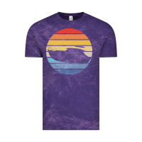 Cloud Purple boat t  shirt boat trip silhouette on a distressed retro sunset produc Vintage Tee - linhVisuals