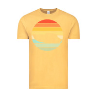 Vintage Mustard boat t  shirt boat trip silhouette on a distressed retro sunset produc Vintage Tee - linhVisuals