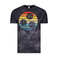 Cloud Black bocce ball t  shirt bocce ball silhouette on a distressed retro sunset Vintage Tee - linhVisuals