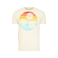 Vintage Arctic bocce ball t  shirt bocce ball silhouette on a distressed retro sunset Vintage Tee - linhVisuals
