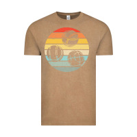 Vintage Coffee bocce ball t  shirt bocce ball silhouette on a distressed retro sunset Vintage Tee - linhVisuals